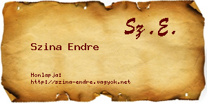 Szina Endre névjegykártya